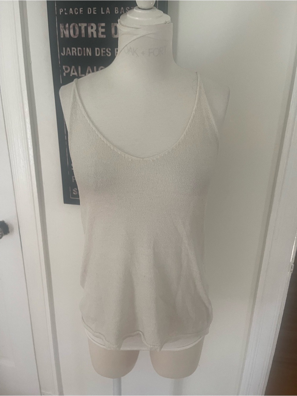 OAK+FORT Classic Cream V-Neck Tank Top